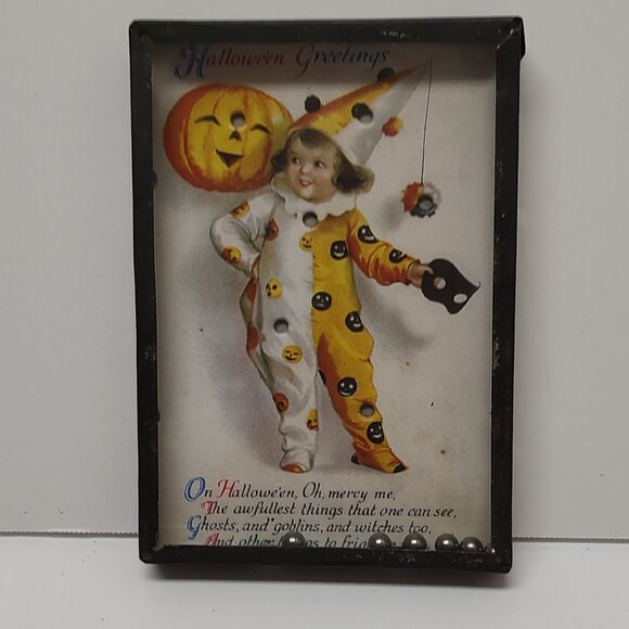 Bruce Elsass - Halloween Girl in Clown Costume - Vintage Style Ball Bearing Game - Picture 2 of 3